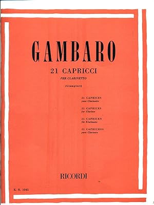 Bild des Verkufers fr 21 Capricci per clarinetto zum Verkauf von Librodifaccia