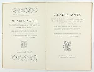 Mundus Novus. Ein Bericht Amerigo Vespucci's an Lorenzo de Medici über seine Reise nach Brasilien...