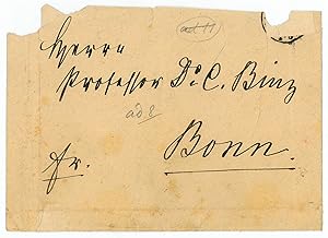 Seller image for Kuvert mit eigenh. Adresse. for sale by Antiquariat INLIBRIS Gilhofer Nfg. GmbH