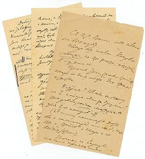 Autograph draft letters signed, written about the Zimmerwald Conference.