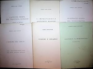 Immagine del venditore per 1) Contributi al problematico Ceruti (=Estr. da: Arte veneta, a. 21, 1967.) AND 2) Visoni e Guardi (= Estr. da: Bollettino del Museo Civico di Padova, a.53(1964), n. 1.) Padova : Soc. Coop. Tipografica, 1965 AND 3) L' enigma del Ceruti : per i settantacinque anni del prof. Antonio Morassi Padova : Soc. coop. tipografica, 1968 AND 4) Un ritratto aulico del Pitocchetto (=Estr. da: Bollettino del Museo Civico di Padova a 54, 1965, n. 1-2.) Padova : Soc. Coop. Tipogr., 1968 AND 5) L' imprevedibile Antonio Marini (=Estr. da: Bollettino del Museo Civico di Padova, annata 51, 1962, n. 2.) Padova : Societa Cooperativa Tipografica, 1963) AND 6) L' attivita veneta del vedutista Ronzoni : vedute di Verona (=Estr. da: Bollettino del Museo Civico di Padova, a.57(1968), n. 2) Padova : Soc. Coop.Tip., 1970 venduto da ANTIQUARIAT.WIEN Fine Books & Prints