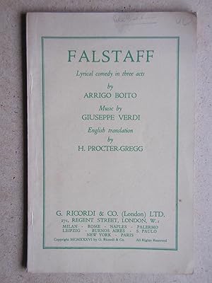 Immagine del venditore per Falstaff: Lyrical Comedy in Three Acts. venduto da N. G. Lawrie Books