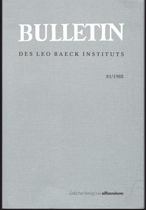 Bild des Verkufers fr Bulletin des Leo Baeck Instituts, 81/1988 zum Verkauf von Graphem. Kunst- und Buchantiquariat