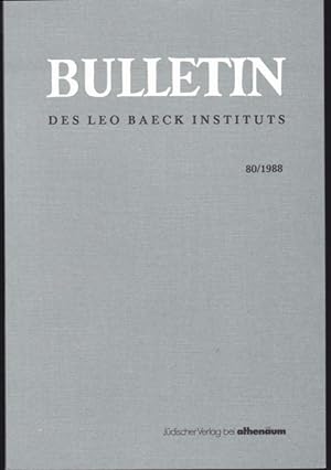 Bild des Verkufers fr Bulletin des Leo Baeck Instituts, 80/1988 zum Verkauf von Graphem. Kunst- und Buchantiquariat