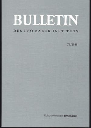 Bild des Verkufers fr Bulletin des Leo Baeck Instituts, 79/1988 zum Verkauf von Graphem. Kunst- und Buchantiquariat