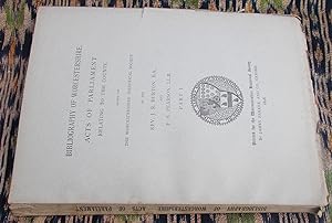 Seller image for Bibliography of Worcestershire,Acts of Parliament Relating to the County, {part 1 ] for sale by Springwell Books