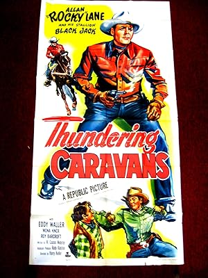 THUNDERING CARAVANS-1952-ALLAN ROCKY LANE-81X41-3 SHEET FN/VF