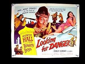 LOOKING FOR DANGER-BOWERY BOYS-1957-HALF SHEET VF/NM