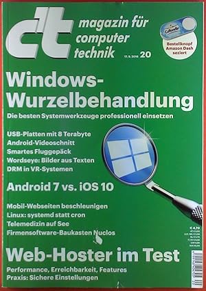 Bild des Verkufers fr ct magazin fr computer technik 20/2016, Windows-Wurzelbehandlung - Web-Hoster - Android 7 vs. iOS 10. zum Verkauf von biblion2