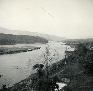 Indochina Laos Vientiane River View old Amateur Snapshot Photo 1930