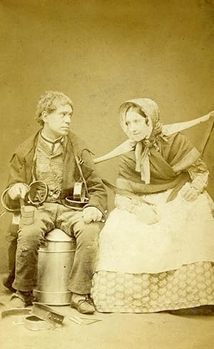 London Theater Actors Sarah Woolgar John Lawrence Toole CDV Photo Prout 1859