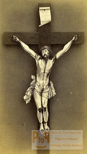 Belgium Brussels Jesus Christ Cross Old Photo CDV Rosman 1870'
