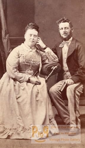 Ontario St Thomas Couple Victorian Fashion Old Cooper CDV Photo 1880