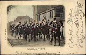 Ansichtskarte / Postkarte Cuirassiers français, Französische Kürassiere, Pferde