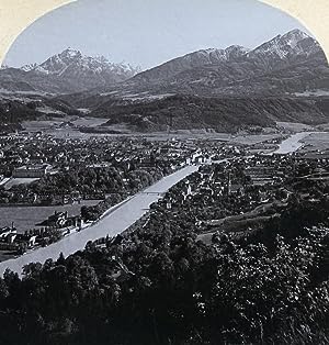 Austro-Hungarian Empire Tirol Innsbruck Panorama old Stereo Photo Gratl 1890