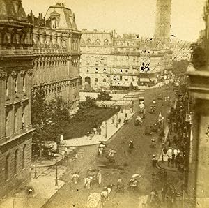 France Paris Street Rivoli Old Stereo Photo 1875