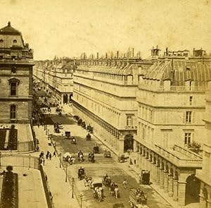 France Paris Sreet of Rivoli Old Debitte Stereo Photo 1875