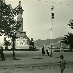 Basque Country San Sebastian Centenary Monument Possemiers Stereo Photo 1910