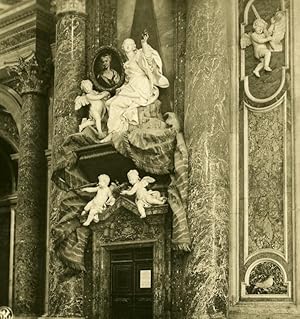 Vatican City St Peter Basilica Detail Old NPG Stereo Stereoview Photo 1900