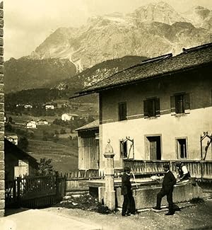 Italy Alps Dolomites Cortina d Ampezzo Tofane Old NPG Stereo Photo 1900