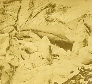 Germany Tyrol Ice Grotto Rothmoos Glacier Old Stereoview Photo Radiguet 1860