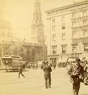 Imagen del vendedor de USA New York Lower Broadway Old Stereoview Photo Campbell 1896 a la venta por Bits of Our Past Ltd