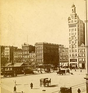 Imagen del vendedor de USA New York Union Square Old Stereoview Photo Campbell 1896 a la venta por Bits of Our Past Ltd