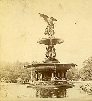 Imagen del vendedor de USA New York Bethesda Fountain Central Park Old Stereoview Photo Campbell 1896 a la venta por Bits of Our Past Ltd