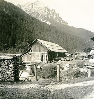 Italy Sudtirol Mountain Sägewerk Sawmill Pragsertal Stereoview Photo NPG 1900