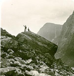 Norway Rocks at Gudwangen Old Stereoview Photo 1900