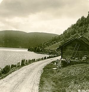Norway near Vossevangen Old Stereoview Photo 1900
