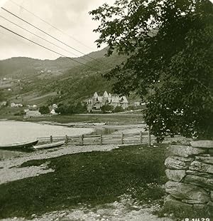 Norway Voss panorama Old Stereoview Photo 1900