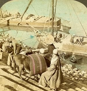 Egypt Boats along the Nile Old Stereoview Photo Underwood 1896
