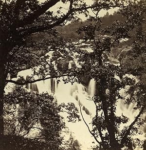 Wales Betws-y-Coed Swallow Falls Old Bedford? Stereoview Photo 1865