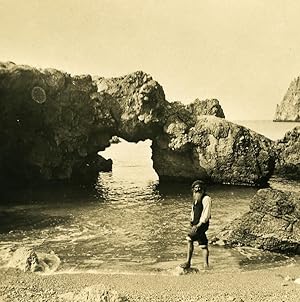 Italy Capri Piccola Marina Francesco Spadaro Old NPG Stereo Photo 1900