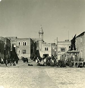 Middle East Palestine Bethlehem Market Old NPG Stereo Photo 1900