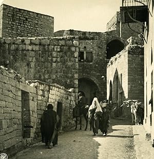 Middle East Palestine Bethlehem a street Old NPG Stereo Photo 1900