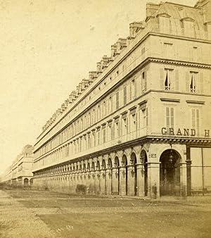 Seller image for France Paris Rue de Rivoli Grand Hotel Old Stereo Photo 1865 for sale by Bits of Our Past Ltd