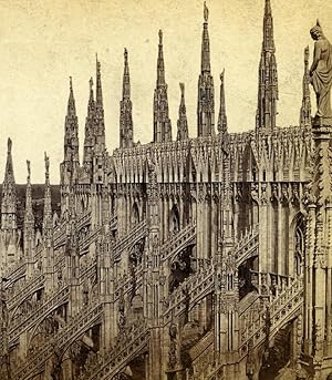 Seller image for Italy Milan Milano Cathedral Duomo Detail Old Stereoview Photo Sommer 1865 for sale by Bits of Our Past Ltd