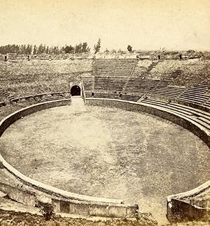 Image du vendeur pour Italy Pompei Pompeii Amphitheatre Old Stereoview Photo Sommer 1865 mis en vente par Bits of Our Past Ltd