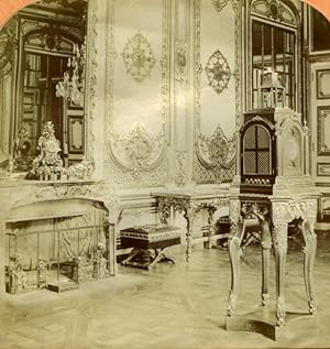 France Versailles Salon des Pendules old Stereoview Tissue Photo 1870