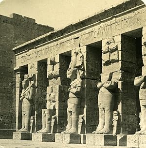 Egypt Luksor Luxor Ramesses Temple Ramses Old NPG Stereoview Photo 1900