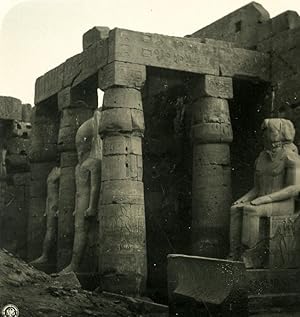 Egypt Luxor Louxor Temple Pylon Old NPG Stereoview Photo 1900