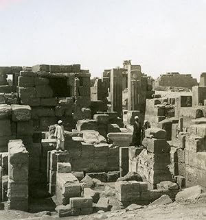 Egypt Luksor Louxor Luxor Jupiter Amun Temple Old NPG Stereoview Photo 1906