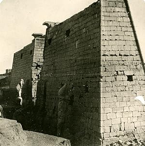 Egypt Luxor Temple Louxor Pylon Old Stereoview Photo 1900