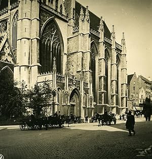 Bild des Verkufers fr Belgium Brussels Bruxelles St. Gudula Cathedral Old NPG Stereoview Photo 1900 zum Verkauf von Bits of Our Past Ltd