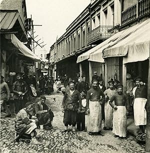 Caucasus Georgia Tiflis Meidan Busy Street Tbilisi Old Photo Stereoview NPG 1906