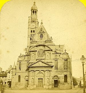 Seller image for France Paris Saint Etienne du Mont Church Old Hautecoeur Photo Stereoview 1870 for sale by Bits of Our Past Ltd