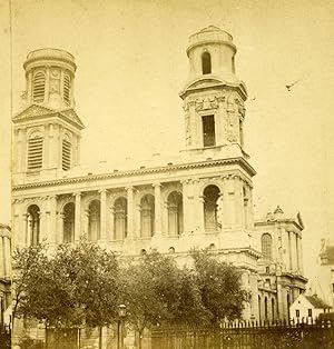 Seller image for France Paris Eglise Saint Sulpice Church Old Hautecoeur Photo Stereoview 1870 for sale by Bits of Our Past Ltd