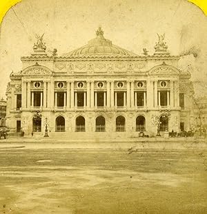 Seller image for France Paris Opera Facade Old Hautecoeur Photo Stereoview 1870 for sale by Bits of Our Past Ltd